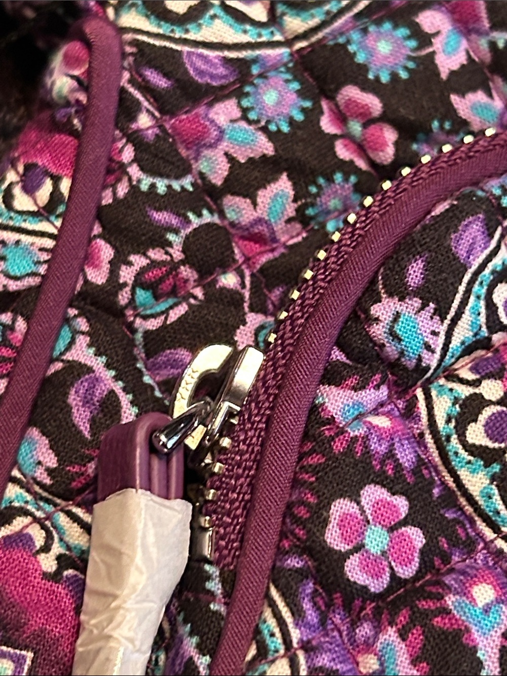 Vera Bradley Purple Floral Quilted Crossbody - Picture 5 of 10